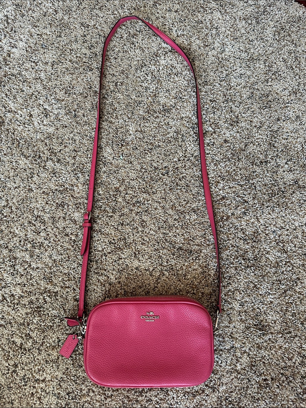 Coach Pink Pebbled Leather Crossbody Bag